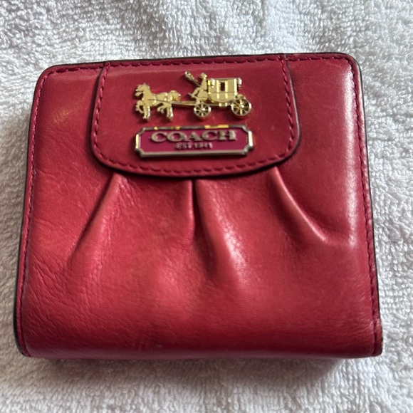 Coach Cherry Red Leather Wallet - Picture 1 of 3